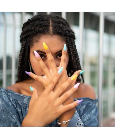 100 Pcs Acrylic Nail Tips - Professional False Nails for Nail Studios & Women | Pure Color Long Artificial Fingernails - Buy Online on GoSupps.com