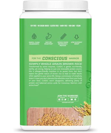 Sunwarrior Brown Rice Vegan Protein Powder - Raw Plant-Based, Gluten-Free, Low Carb, 30 Servings, 750g - Buy Online on GoSupps.com