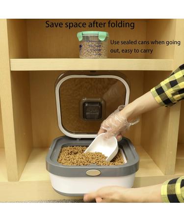 Kesoin Pet Food Storage Container - Airtight Foldable Bin with Scoop - 13L Capacity (Grey) - Buy Online on GoSupps.com