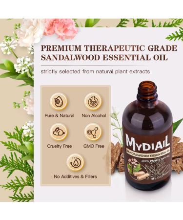 Pure Sandalwood Essential Oil - 118ML | Aromatherapy Skin Care Massage & Candle Making - Best Relaxation Oil with Dropper - Buy Online on GoSupps.com