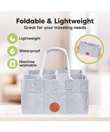 Large Baby Diaper Caddy Organizer for Changing Table - Nursery Storage Organizer (Classic Gray) - Buy Online on GoSupps.com