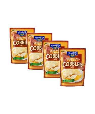Hospitality Old Fashioned Fruit Cobbler Mix or Fruit Crisp Mix - Four 7 oz. Packets (Fruit Cobbler Mix)