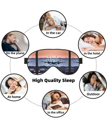 SSIMOO Airplane Print Double-Sided Eye Mask - Soft Light Blocking Sleep Aid for Quality Rest | International Shipping Available - Buy Online on GoSupps.com
