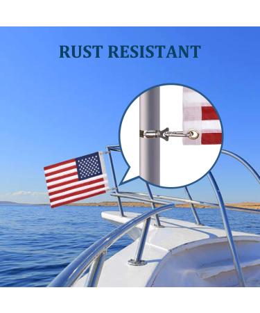 American Boat Flag - 12x18 inch Double Sided Embroidered USA Marine Flag for Pontoon Boats | Includes 4 Flag Pole Kits and Brass Grommets - Buy Online on GoSupps.com