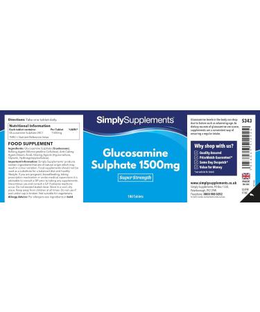 Glucosamine Sulphate 1500mg Tablets | 360 Total Up to 1 Year Supply | Manufactured in The UK - Buy Online on GoSupps.com