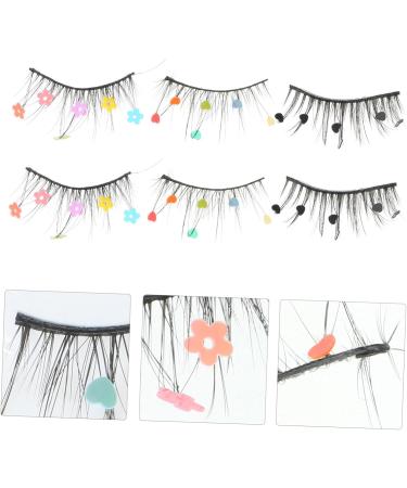 FRCOLOR 9 Pairs sequin false eyelashes colored lashes cosplay lashes color lashes pride makeup colored eyelashes lashes with color pride outfit Imitation Miss make up flower stickers - Buy Online on GoSupps.com