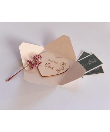 Pregnancy Announcement Surprise Envelopes | 6 Wooden Hearts for Fun Gender Reveal | Perfect Gifts for Dads Grandparents Aunts & Uncles - Mikito - Buy Online on GoSupps.com