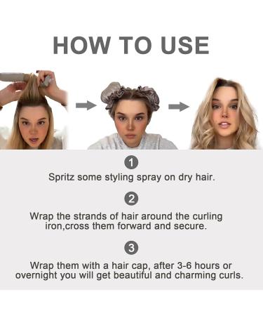 Heatless Curls Band - Overnight Satin Curlers Set of 4 | No Heat Hair Rollers for Effortless Waves (Silver Gray) - Buy Online on GoSupps.com