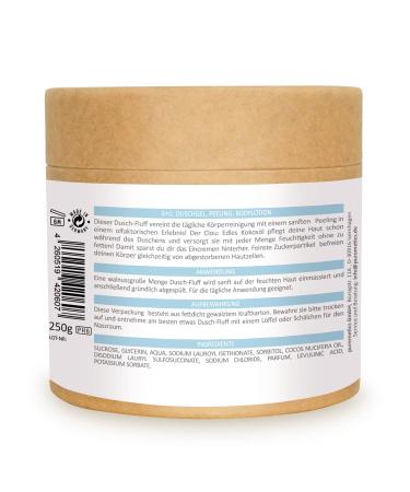 Puremetics 3-in-1 Shower Fluff Cotton: Vegan Sugar Peeling Gel & Lotion (250g) - Plastic-Free Skin Care - Buy Online on GoSupps.com