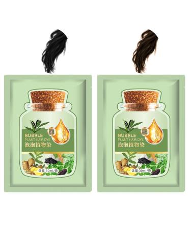 10Pcs Natural Black Bubble Hair Dye | Long-lasting Plant-Based Hair Coloring | Mild & Refreshing 30ml Hair Care Solution - Buy Online on GoSupps.com
