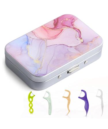 Gerkia portable dental floss box easy to store dental floss picks in different sizes portable dental silk dispensers is perfect for travel hotels dinner appointments.Pink marble - Buy Online on GoSupps.com