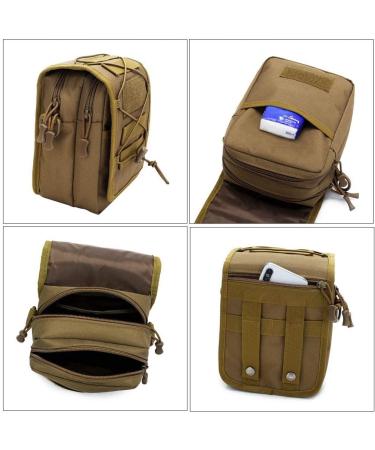 HUNDVP Tactical Shoulder Bag - Waterproof Molle Sling Backpack for Military Outdoor Hiking & Camping - Multifunctional Messenger Crossbody Bag in Brown - Buy Online on GoSupps.com