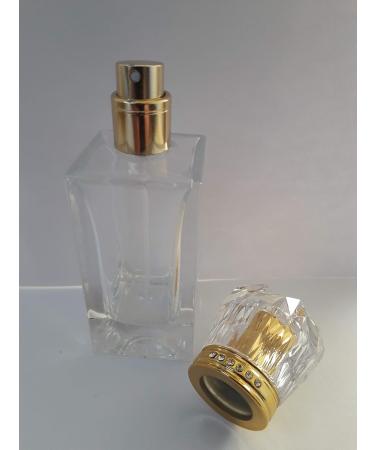Luxury 50ml Perfume Atomizer - Empty with Crystal Cap in Gold | International Shipping Available - Buy Online on GoSupps.com