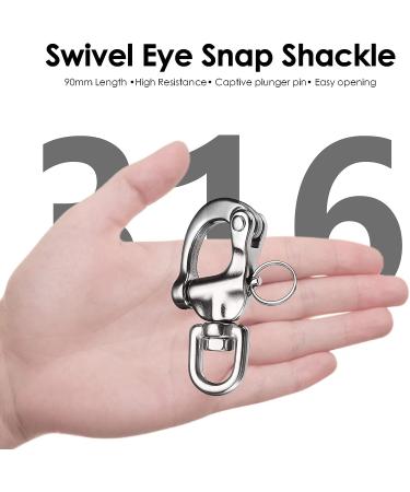 316 Stainless Steel Swivel Snap Shackle Set for Sailing Rigging - 3-1/2 Inch (2 Pack) - Buy Online on GoSupps.com