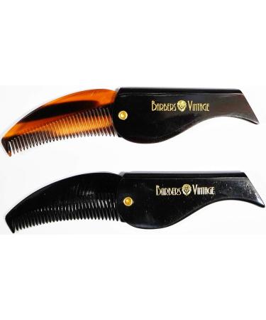 Barbers Vintage Tortoise Shell Folding Comb - Handmade Pocket Comb for Men - Beard & Moustache Grooming - Small - Buy Online on GoSupps.com