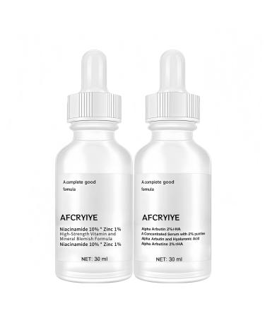2% Alpha Arbutin + Hyaluronic Acid & 10% Niacinamide + 1% Zinc Dual Serum Set | Helps Improve Look of Dark Spots & Pores Supports Skin Balance Provides Lightweight Hydration 2 PC Dual Serum Set