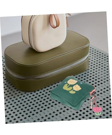 Plafope Women's Portable Makeup Bag - Multi-Purpose Travel Wallet & Storage for Menstrual Items - Green 11.5x11.5x2cm - Buy Online on GoSupps.com