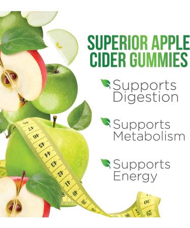 Vegan Apple Cider Vinegar Gummies 1000mg - Detox Cleanse & Immune Support | Gluten-Free Non-GMO Keto Supplement with B12, Folic Acid | 120 Gummies (60 Day Supply) - Buy Online on GoSupps.com