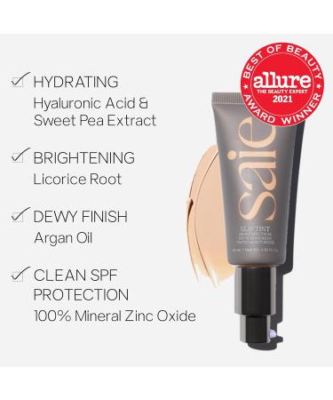 Saie Slip Tint SPF 35 Tinted Moisturizer - Light Coverage & Hydrating Sunscreen | Shade 07 Medium to Tan - Buy Online Now - Buy Online on GoSupps.com