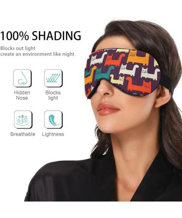 Haskirky Light Blocking Eye Mask for Deep Sleep | Adjustable for Men and Women | Ideal for Travel, Meditation, and Office | Breathable and Comfortable | Colorful Cats Design - Buy Online on GoSupps.com