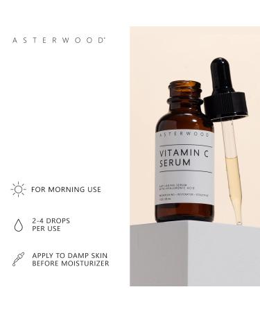 Pure Vitamin C Facial Serum with Hyaluronic Acid | Brightening Hydrating Fragrance & Paraben Free | 29 ml (1 oz) - Organic Skincare - Buy Online on GoSupps.com