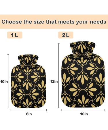 NAANLE 2L Hot Water Bottle with Lid - Flower Transparent Heat Bottle for Back Pain Relief Hand/Foot Warmer & Neck Therapy - Ideal for Hot and Cold Relief - Buy Online on GoSupps.com