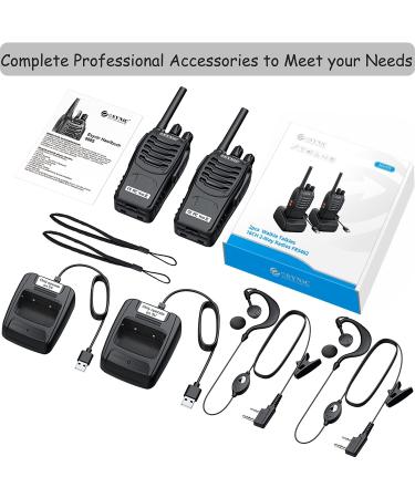 eSynic Professional Rechargeable Walkie Talkies - Long Range 2 Way Radio for Adults | Supports VOX 16 Channel | LED Light | Original Earpieces Included - Buy Online on GoSupps.com