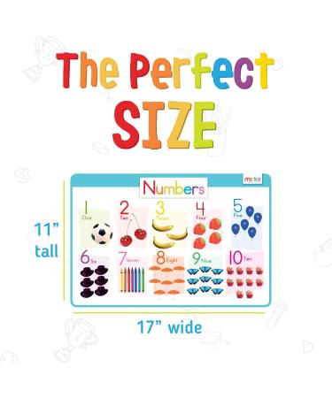 merka Kids Placemats Set - Non Slip Disposable Toddler Placemats with Letters, Numbers, Shapes, and Colors - Montessori Alphabet Learning Mats - Set of 4 - 17 x 11 - Buy Online on GoSupps.com
