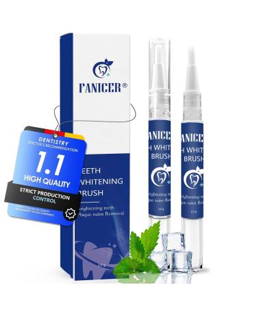 2 Stylos blanchissants professionnels pour dents Soins dentaires blanchissants Portable & Facile utiliser Formule professionnelle limine les taches dentaires
