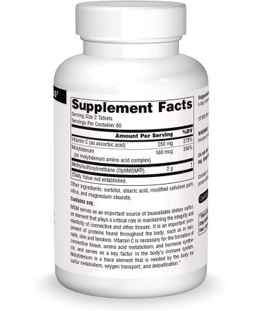 Source Naturals MSM 1000 mg - 120 Tablets | Premium Methylsulfonylmethane Supplement - Buy Online on GoSupps.com