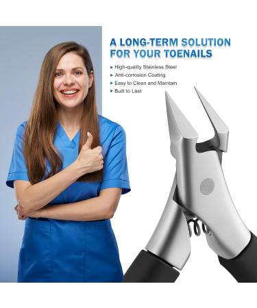 BEZOX Toenail Clippers for Ingrown Nails | Ergonomic Podiatrist Nail Clippers for Thick Nails - Black - Buy Online on GoSupps.com