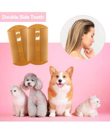 2PCS Durable Double Sided Lice Nit Combs - Super Dense Tooth Comb for Effective Lice Treatment - Small Size for Straight Thin Hair - Ginger - Buy Online on GoSupps.com