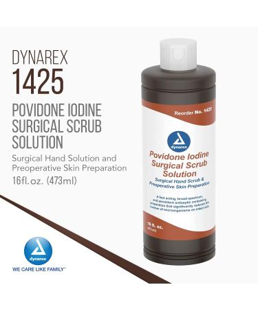 Dynarex Povidone Iodine Scrub 16 oz - Antiseptic Skin Cleanser 1 Count - Buy Online on GoSupps.com