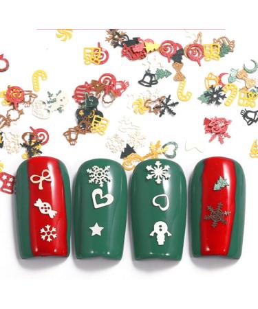NICENEEDED 6 Boxes Christmas Nail Art Rhinestones 3D Nail Crystal Jewels Metal Nail Studs Gems With Tweezer For Christmas For Women Girls Kids Manicure DIY Nails Art Decoration Supplies(Stytle 5) - Buy Online on GoSupps.com