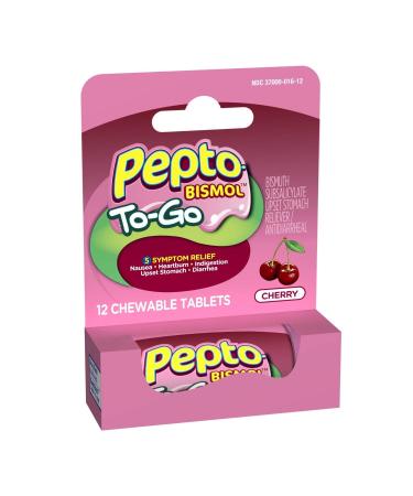 Pepto To Go Chrry Chew 12 Size 12ct Pepto To Go Cherry Chewable 12ct
