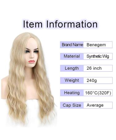 SHINYSHOW 26 Blond 613 Long Wavy Wig | Middle Part Synthetic Halloween Cosplay Wig for Women - Buy Online on GoSupps.com