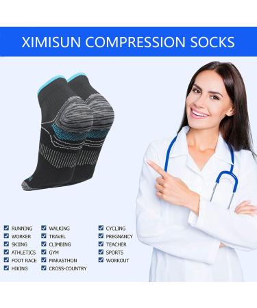 7 Pairs Compression Socks for Women & Men Plantar Fasciitis Relief Foot Pain Arch Support- Upgraded Sport Compression socks Best for Athletic Running Medical Pregnant L-XL 7 colors - Buy Online on GoSupps.com
