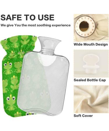 Hot Water Bottles with Frog Cover - 2L Pain Relief & Warmth for Cramps & Cold Feet - Buy Online on GoSupps.com