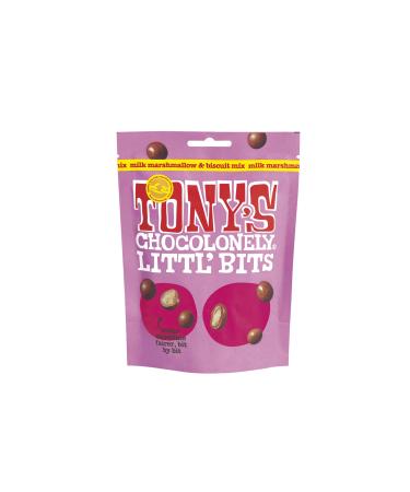 Tony's Chocolonely Littl Bits Milk Marshmallow Biscuit Mix Chocolate Balls - Mini Chocolates in Sharing Box - Snacks - Candies - 100 Grams