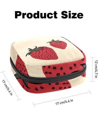 Women's Bonds Storage Pocket Stillpad Holder - Portable Period Kit & Feminine Product Bag with Strawberries Design | Color 3 - Buy Online on GoSupps.com