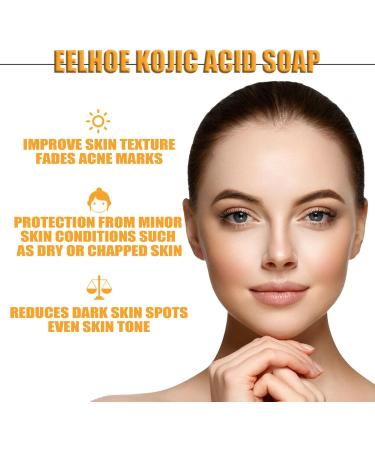 Kojic Acid Soap Kojic Acid Dark Spot Remover Soap Turmeric Kojic Acid Soap Handmade Soap for Dark Spots & Acne Scars Natural Orange Soap Bar for Face Body Wash 100g - Buy Online on GoSupps.com