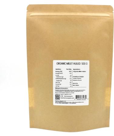 Thames Organic Millet Hulled 1kg - Certified Organic Raw Whole Grain High Fibre - GMO Free Vegan - Pack of 1 - Buy Online on GoSupps.com