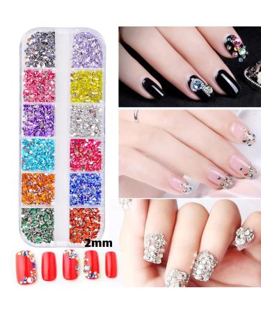 Buy 5 Boxes Shiny Colorful Nail Art Rhinestones Kit - AB Flatback Crystals Mermaid Pearls Gems with Pickup Pen & Curved Tweezer | International Shipping Available - Buy Online on GoSupps.com