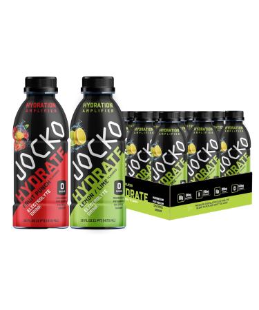 Jocko Fuel Hydrate Electrolyte Drinks - Sports Hydration Amplifier - Scientifically Formulated Electrolyte Blend Fruit Punch + Lemon-Lime 16 Oz (24 Pack)
