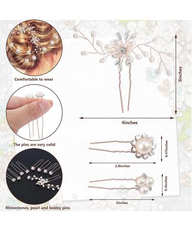 40-Piece Wedding Pearl & Rhinestone Hair Pins Set for Brides & Bridesmaids - Buy Online on GoSupps.com