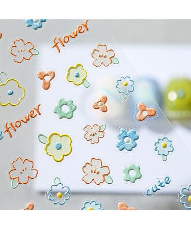 5D Cute Animal Bear Embossed Nail Stickers - Set of 3 Sheets | Self-Adhesive Nail Decals for Girls and Kids | Flower Cherry Rabbit Design | Manicure Supplies - Buy Online on GoSupps.com