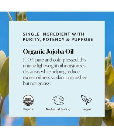 Sky Organics Organic Jojoba Oil for Face | 100% Pure & Cold-Pressed | Lightweight Hydration for Oily & Blemish-Prone Skin | 4 fl. oz - Buy Online on GoSupps.com