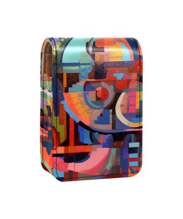 Travel Lipstick Organizer Case Lipstick Case Portable Makeup Bag With Mirror Abstract Colorful Graffiti Art Pattern R433h2kucn