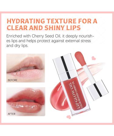 Hydrating Lip Glow Oil | Long Lasting Lip Gloss & Balm | Moisturizing Lip Oil for Dry Lips - Rosewood 012 - Buy Online on GoSupps.com