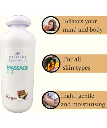 Chocolate Massage Oil - Relaxing Body Massage & Skin Care | Natural Grape Seed & Avocado Oil | 500ml - Buy Online on GoSupps.com